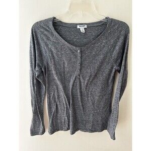 Old Navy Gray Henley Long Sleeve Top Small Y2K Bella Swan Twilight Grunge Emo